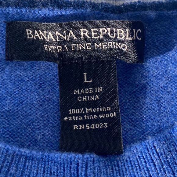Banana Republic Extra Fine 100% Merino Wool Sweater Mens L Royal-Blue - Picture 4 of 9